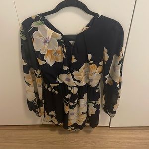Floral long sleeve romper